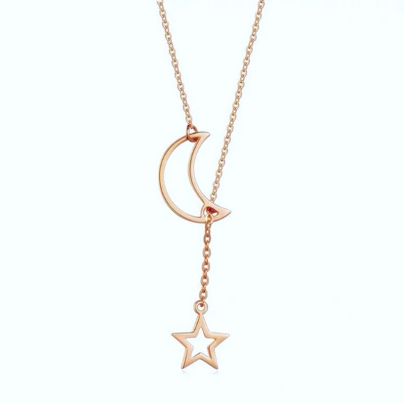 Jewelry - ❣️$25/3❣️ Crescent Moon and Star Gold Plated Necklace
